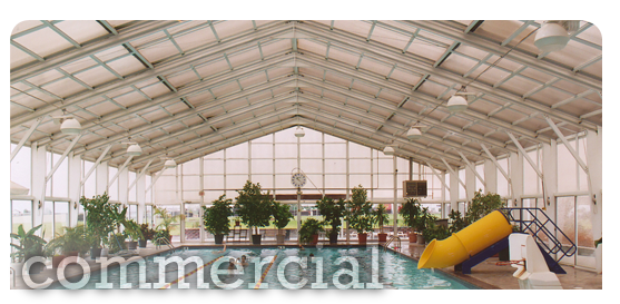 Commercial Swimming Pool Enclosure with Garden