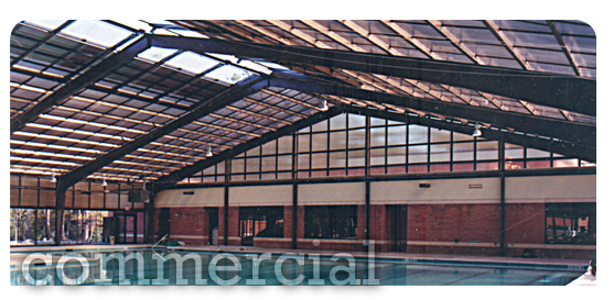 Commercial Pool Enclosure Attached to Building