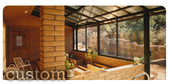 Custom Garden Enclosure with Brick & Glass Walls