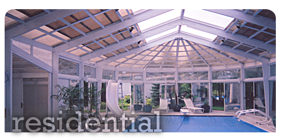 Inside View of Custom Pool Enclosure with Slide