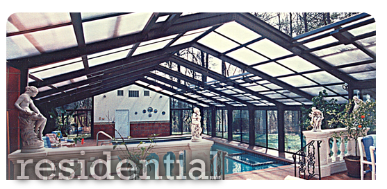 Custom Pool Enclosure and Statue Decor
