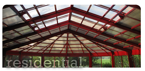 Residential Atria Covering in Red